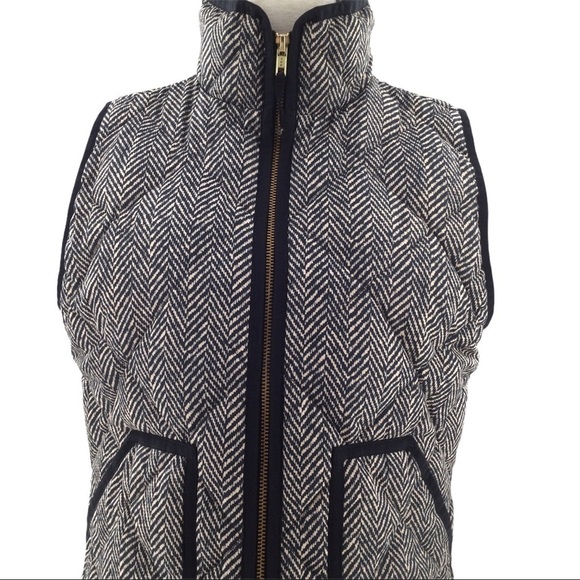 J. Crew Herringbone Quilted Vest Jacket size S - Picture 9 of 15